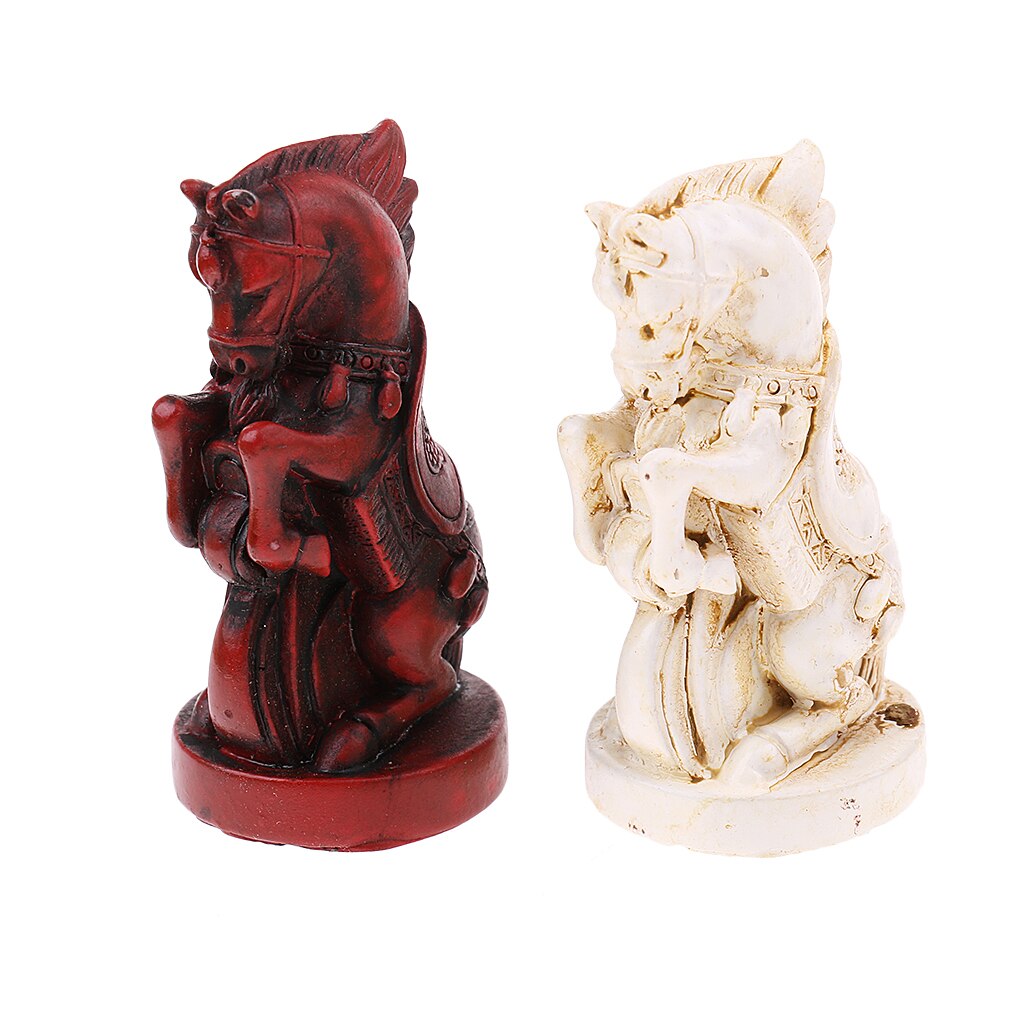 Antique Chess Set Soldiers Chess Pieces Set Collectible: Yellow