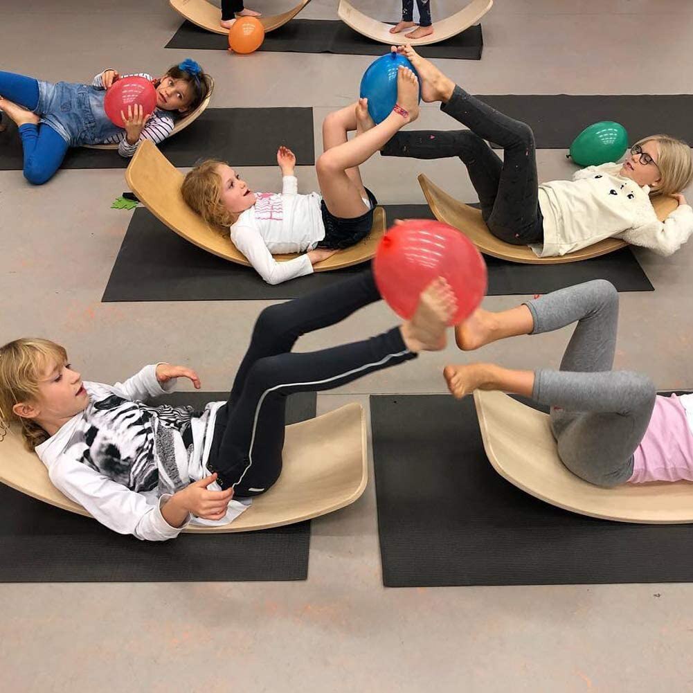 Planche d&#39;équilibre en bois pour enfants, balançoire incurvée, équipement de Yoga, Fitness, jouets d&#39;intérieur pour bébés, Sports de plein air, jouet d&#39;entraînement pour adultes,