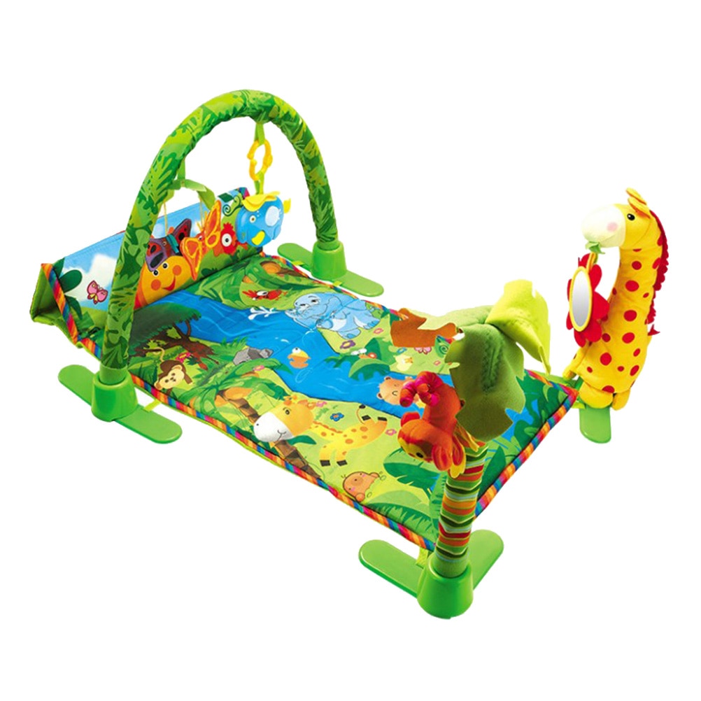 1 Stk/set Educatief Cartoons Spelen Musical Spelen Mat 95X60X8 Cm Groen Baby Activiteit Gym Educatief Speelgoed Voor Baby