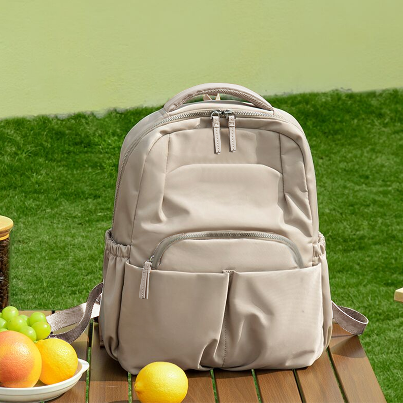 Plecak damski Feminina Plecak o dużej pojemności Casual Mochila Wszechstronny plecak na co dzień Damska torba na ramię Wodoodporny plecak nylonowy: Khaki
