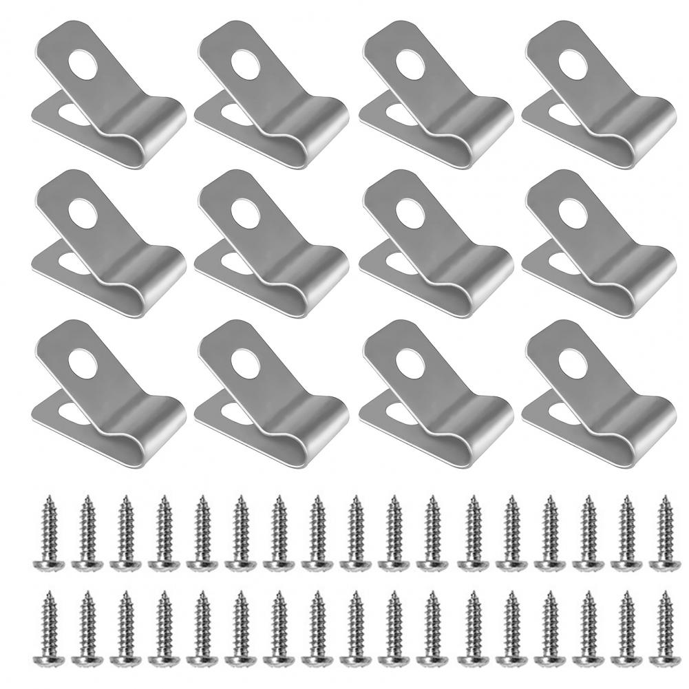 100 Pcs Fence Wire Clamps With Screws Stainless Steel Rust-Resistant Fence Mounting Clips For 12-16 Gauge Garden Yard Supplies: Red