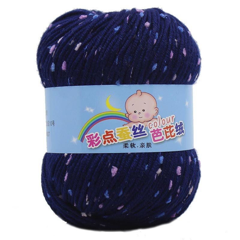 50g Bunte Dot Wolle Häkeln Garn Mehrzweck Baby Wolle Hut Schal Linie Hand Stricken Liefert DIY Pullover Bekleidung zubehör: navy blue