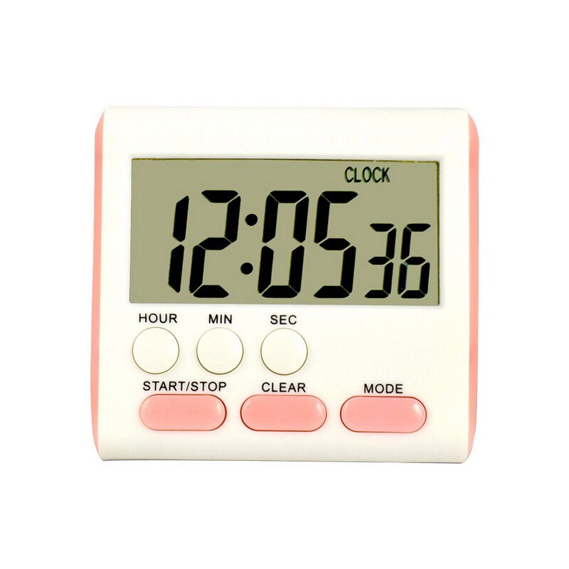 Multifunctional Kitchen Timer 24-Hours Digital Timer Count-Up & Count Down Alarm Clock Home Cooking Tools Kitchen Gadget: pink