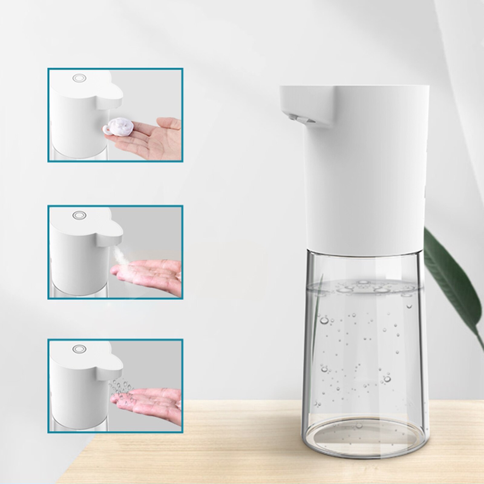 Touch-Free Foam Hand Sanitizer Dispenser, White for 500 mL Gel or Soap Foam Hand
