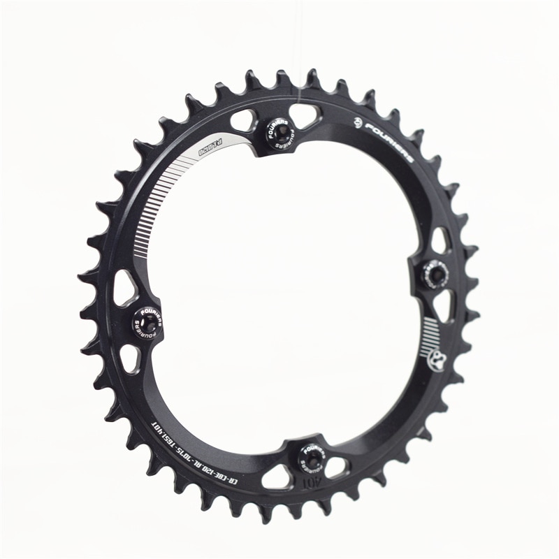Fouriers mtb positivo e negativo rotonda dente piatto disco singolo mountainbike disco 94 96 104 120 bcd cykel kædehjul