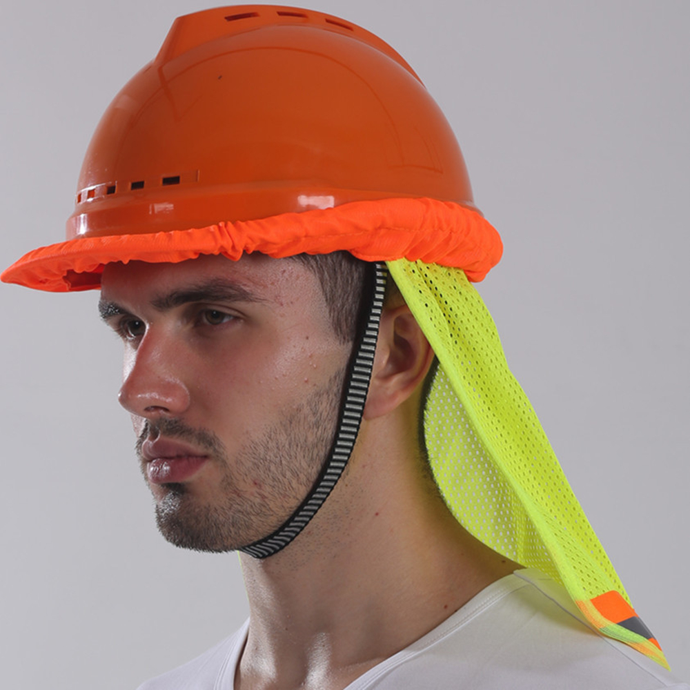 Sombrilla de seguridad para verano, casco de protección para el cuello, rayas reflectantes, útil, malla reflectante, cubierta para trabajadores de la construcción