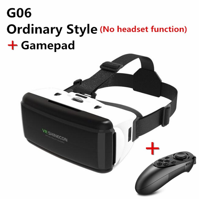 Original VR Virtuelle Realität 3D Gläser Kasten Stereo VR Google Karton Headset Helm für IOS Android Smartphone Bluetooth Rocker: G06 hinzufügen gamepad