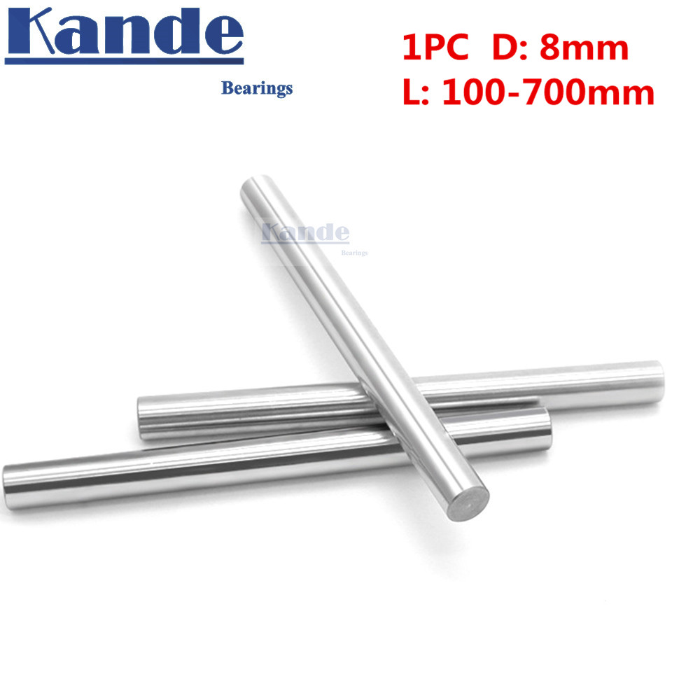 Kande lager 1pc d : 8mm 3d skrivarstång axel 8mm linjär axel förkromad stång axel cnc delar 100mm 100 - 600mm