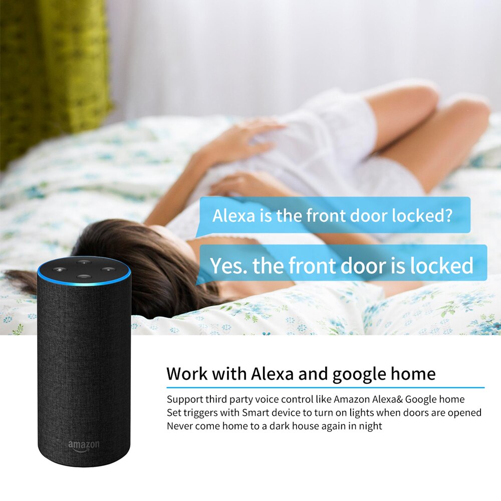 Tuya Smart WiFi Door Sensor Window Contact Open Close APP Remote Control Compatible With Alexa Google Assistant