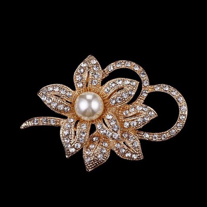 Bloem Broche Pins Crystal Broches Voor Vrouwen Kleding Decoratie Mode Mooie Sieraden Plant Bloem Trendy Broches: 01