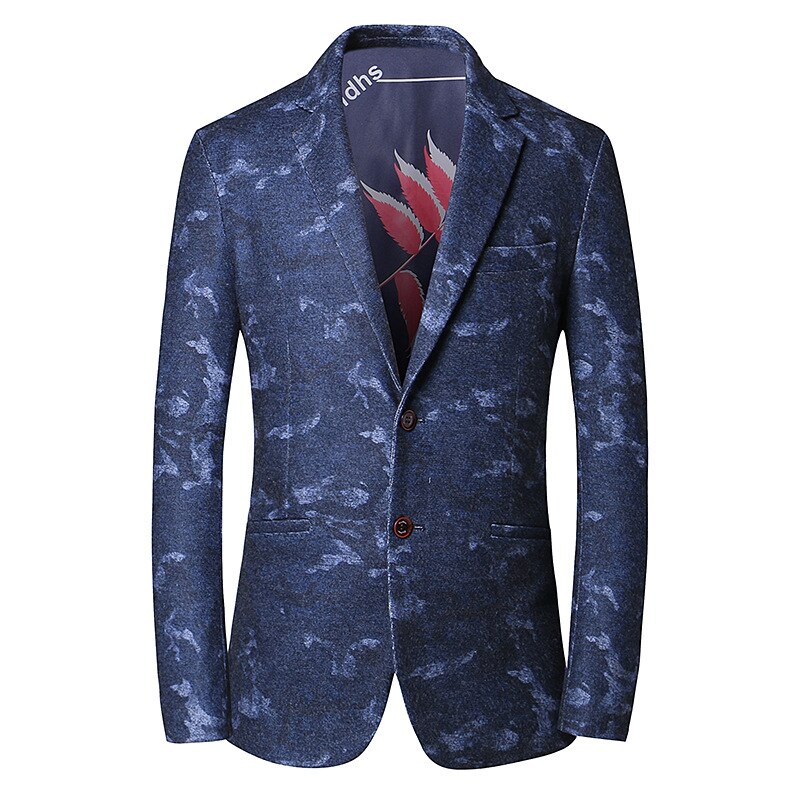 Shenrun Men Spring Autumn Blazers Slim Fit Young Wool Blend Jackets Male Business Casual Suit Jacket Blue Olive Green: Blue / XXL
