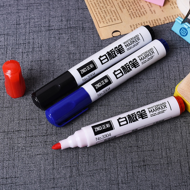 10 stks uitwisbare Whiteboard Marker Rood zwarte inkt pen voor witte boord Briefpapier Office materiaal schoolbenodigdheden 2501