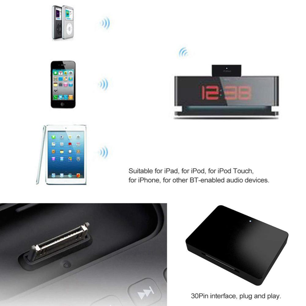 30Pin Bluetooth 5.0 Receiver Wireless Stereo Audio Adapter for Bose Sounddock Series II 10 Portable Digital Music System