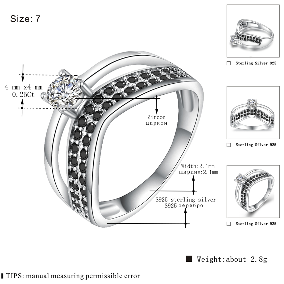 BLACK AWN 2024 New Genuine 100% Sterling 925 gioielli in argento anelli di fidanzamento quadrati per regalo donna C384