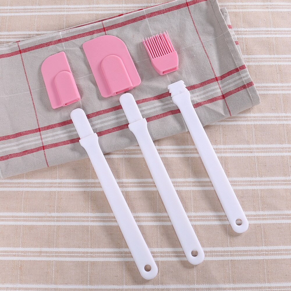 Siliconen Basting Pastry Borstels Keuken Spatels, Hittebestendige Koken Gadget Voor Cake Gebak Boter, Set Van 3: Roze