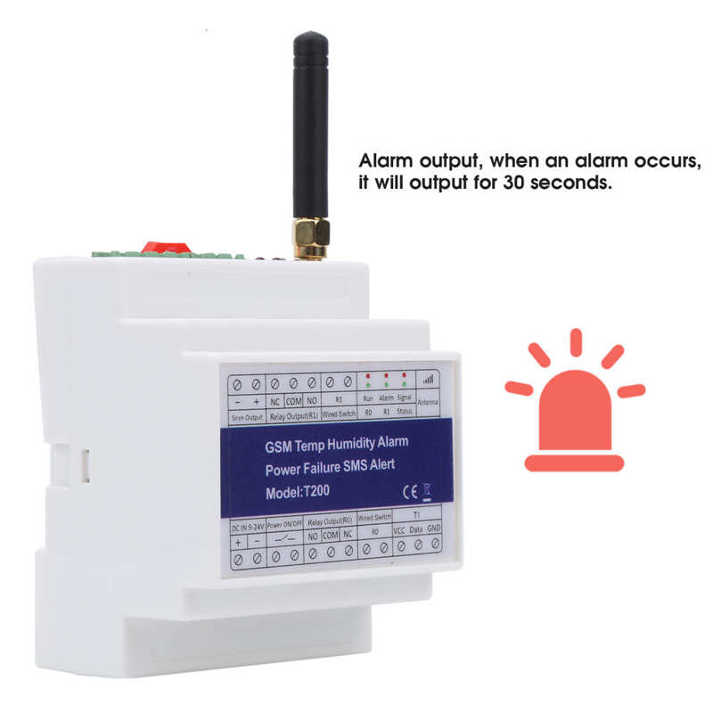 GSM SMS Humidity Temperature Alarm Power Failure Alert Remote Monitoring Detector Support Timer Report