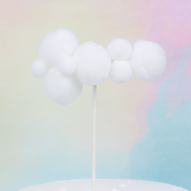 Pink White Blue Cotton Clouds Cake Topper Wedding Princess Happy Birthday Cake Topper Party Supplies Baby Shower Accessories: LongWT