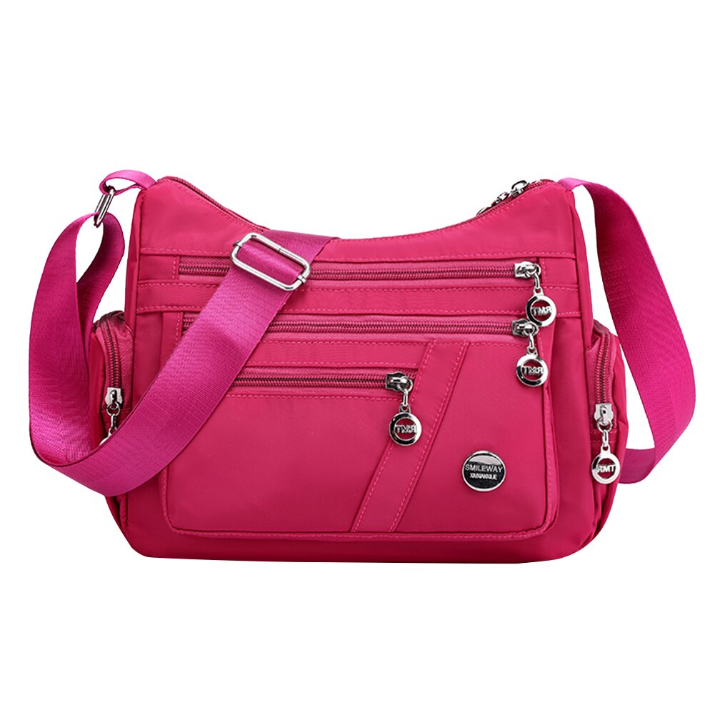 Schulter Geldbörse Multifunktions Nylon Frauen Jahrgang retro Kette Handtasche Bote Tasche Multifunktions Nylon lässig Handtasche Frau: Rose rot
