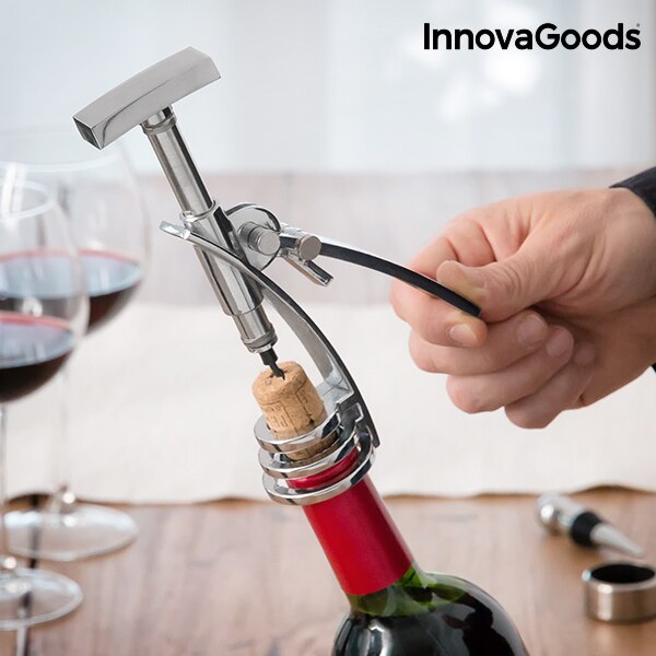 Set de Accesorios para Vino con Sacacorchos Screwpull InnovaGoods (4 Piezas)