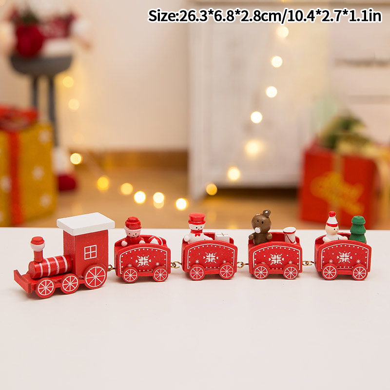 Ozdoby Świąteczne Pociąg Dekoracja Imprezowa Drewniany Mały Pociąg Boże Narodzenie 2025 Dekoracja Domu Navidad kolęda Prezenty na Nowy Rok Festiwal: Głęboki niebieski
