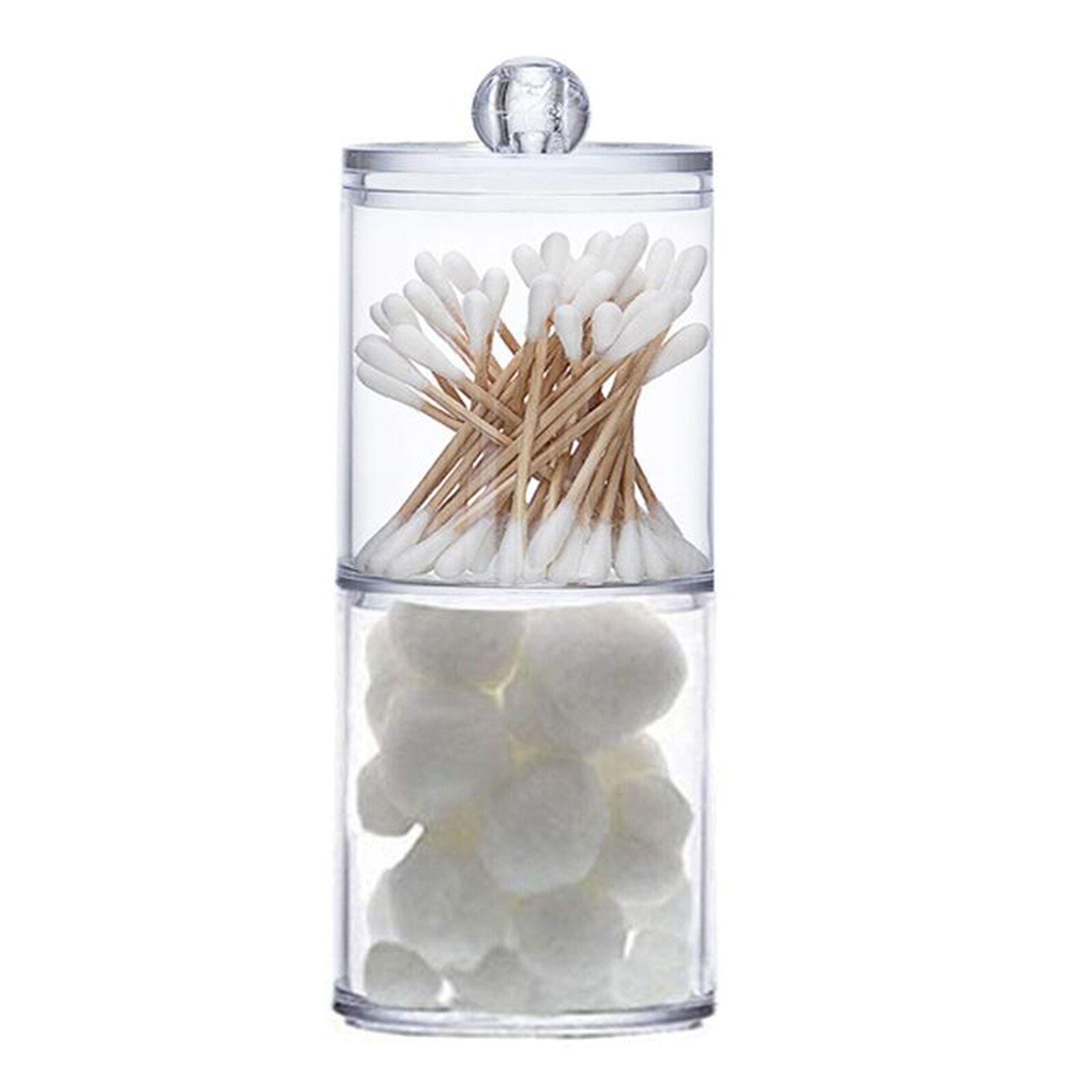 Clear Acrylic Cotton Pad Container for Cotton Swab Holder Organizer with Lid