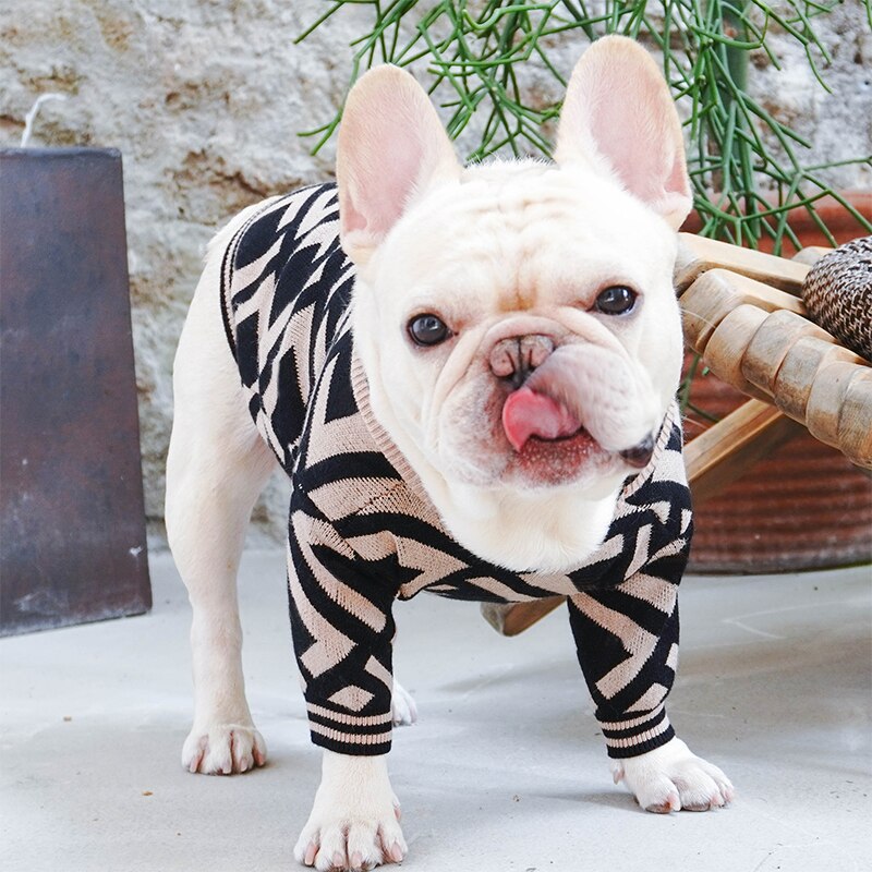 Camisola do cão macio clássico animal de estimação roupa casual traje moda cardigan camisola casaco de malha para schnauzer bulldog roupas de cachorro