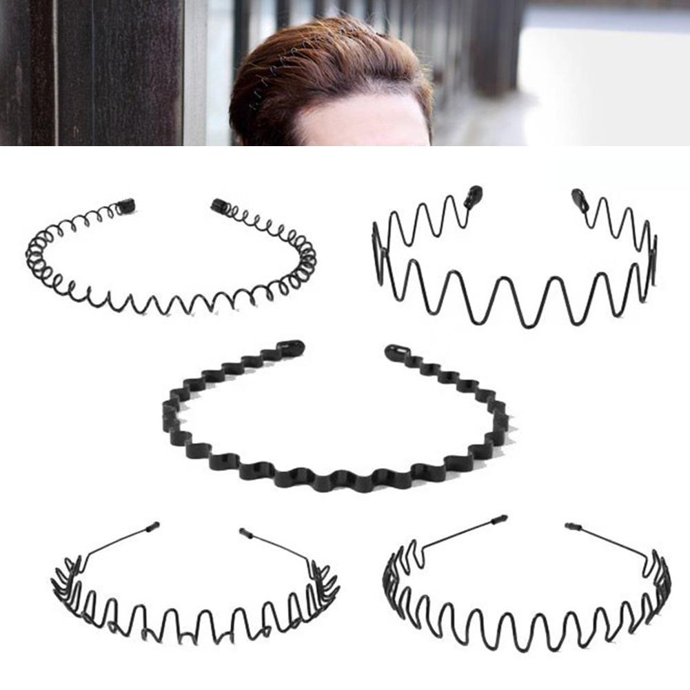Diadema ondulada de Metal para hombre, horquillas para el pelo, accesorio para el pelo, bandanas para lavar la cara, accesorios para el cabello
