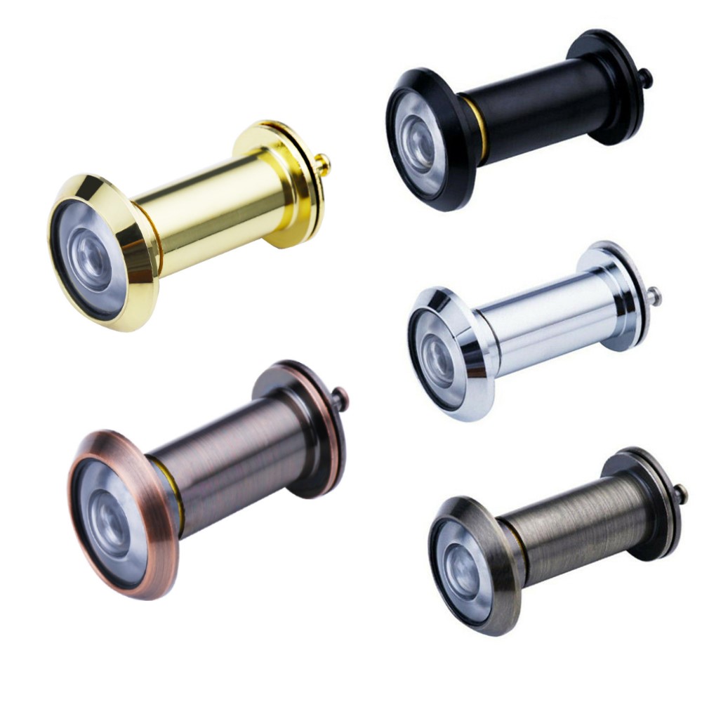 200° Wide Viewing Angle Security Door Eye Spy Hole Peephole Viewer Adjustable Glass Lens Security Privacy Cover Door Part