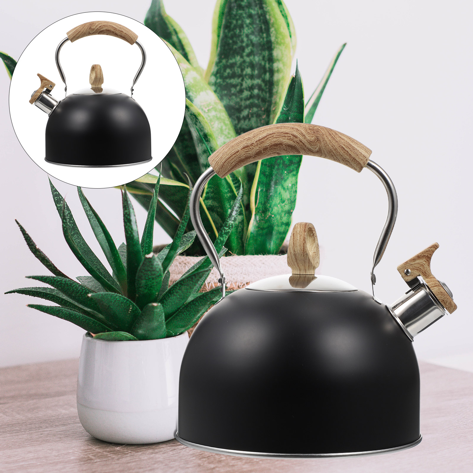 Hervidor de agua de acero inoxidable, tetera para hervir agua, práctica, silbante