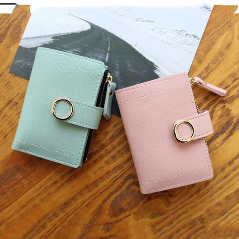 Portefeuille court femme de boucle pu cuir carte de crédit sac petite femme multi-carte offre spéciale pochette portefeuille