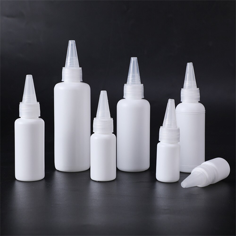 JYNXOR 10 stuks 30 ml vloeibare flessen, druppelflessen, lege knijpflessen, kunststof doseerflessen, plastic flessen, dropperflessen met deksel, geschikt voor lijm en andere vloeistoffen
