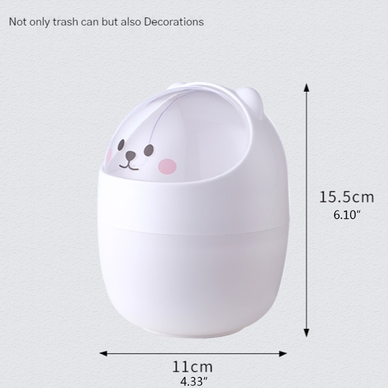 Mini Papelera para escritorio multifuncional, papelera de almacenamiento reutilizable para oficina, dibujos para habitación infantil, papelera de animales