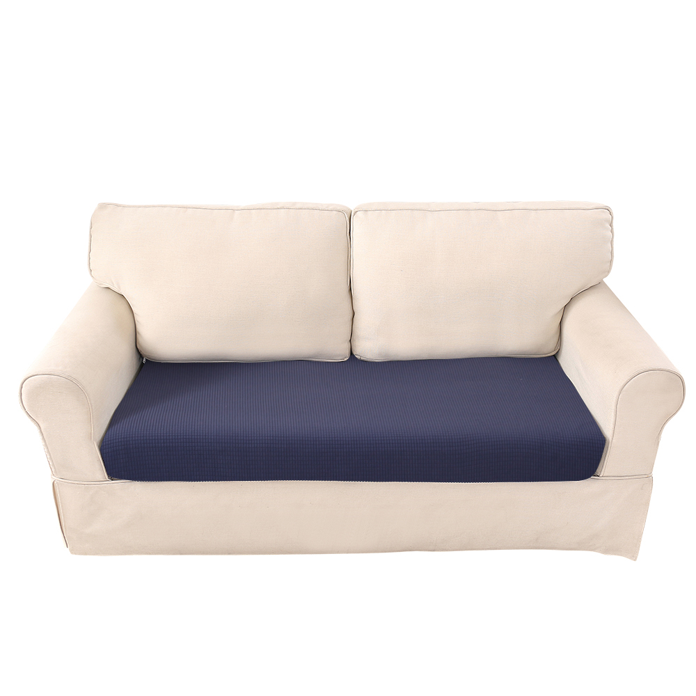 Huisdecoratie effen kleur bankkussenhoes elastische beschermer bankhoes persoonlijkheid bijpassende wasbare bankhoes hoes: Marineblauw / 3 stoelen