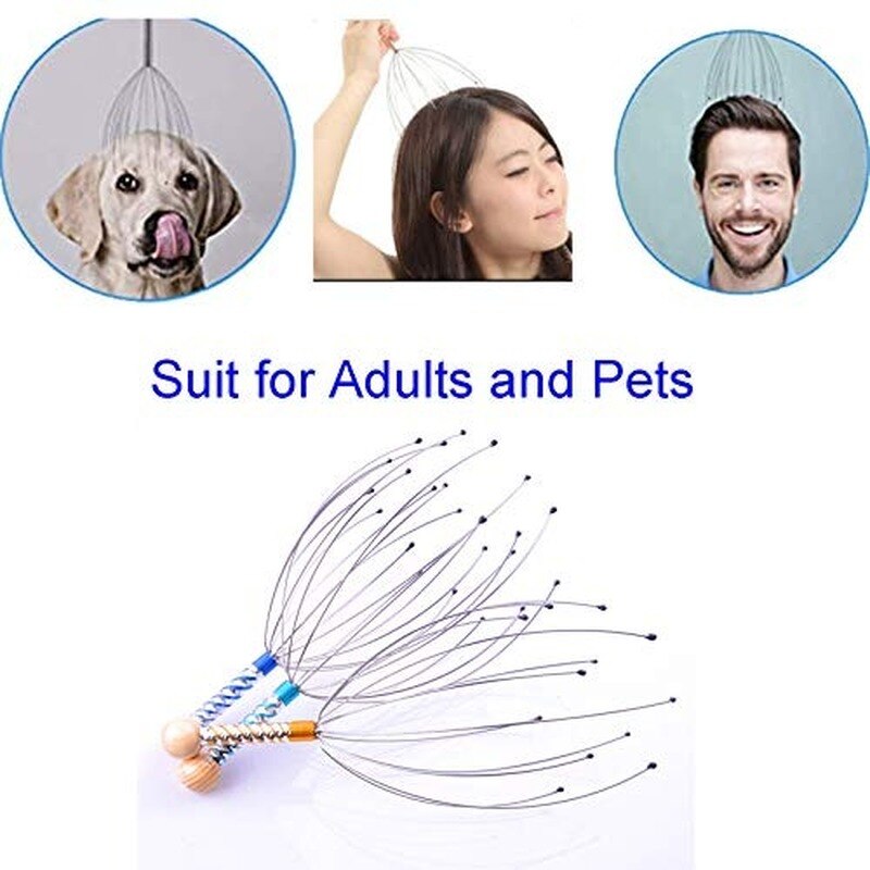 Keine Schmerzhaft Oktopus Kopf Massager Hand Therapeutische Kopf Scratcher für Entspannung Kopfhaut Massager Werkzeug mit Sanfte Gummi Perle