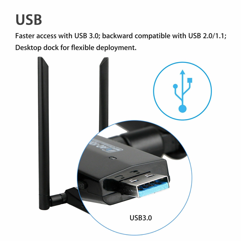 Scheda di rete Wifi AC1200Mbps USB3.0 adattatore per Antenna WiFi Wireless MT7612U IEEE 802.11AC trasmettitore ricevitore Dongle Wifi