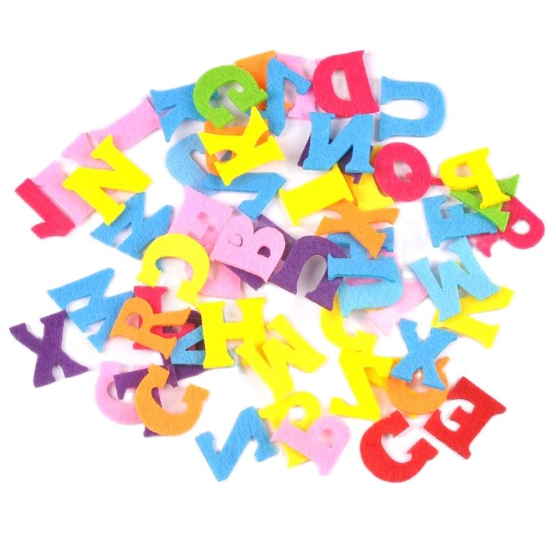 Tela no tejida de fieltro con letras/números de 26mm, tejido de poliéster para decoración de costura, accesorio de costura DIY, 50 Uds., cp2768