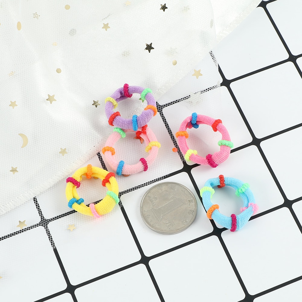 50 Stks/set Elastische Haarbanden Kinderen Meisjes Paardenstaart Houder Chouchou Rubber Band Hoofdband Haar Ties Candy Kleur Haaraccessoires