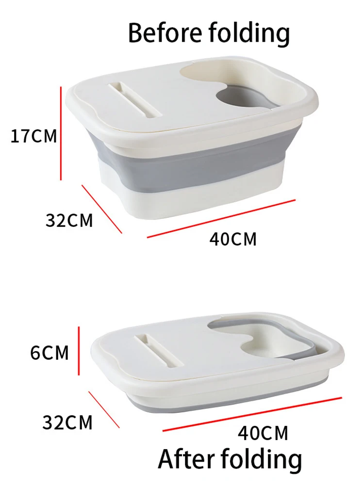 Balde de massagem dobrável para banho de pés, balde de imersão, bacia dobrável, spa, banho de pés, sauna doméstica, banheira, pedicure, banheira