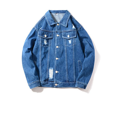 Mode Denim Jas Mannen Brak Gat Lente Paar Losse Koreaanse Jeans Jacket Vintage Casual Japanse Single-Breasted Mannelijke Jassen: Dark blue / XXL