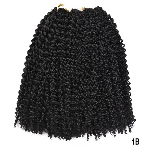TOMO Afro Marly Vlechten 24 Strand/Pack Ombre Rood Bruin Zwart Synthetische Vlechten Haar 12 "Korte Crochect Vlechten haar: #1B / 6Packs