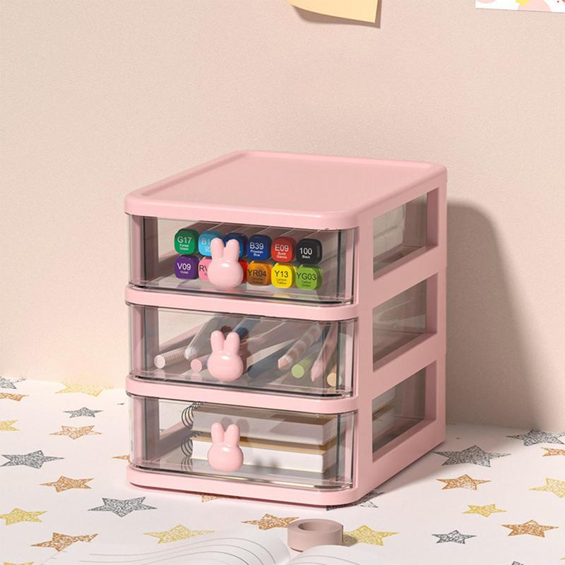Bureaublad Organizer Met Lades Multi-Layer Cartoon Tafelblad Doos Leuke Bureau Accessoires Voor Stationaire Ruimte Besparende Doos