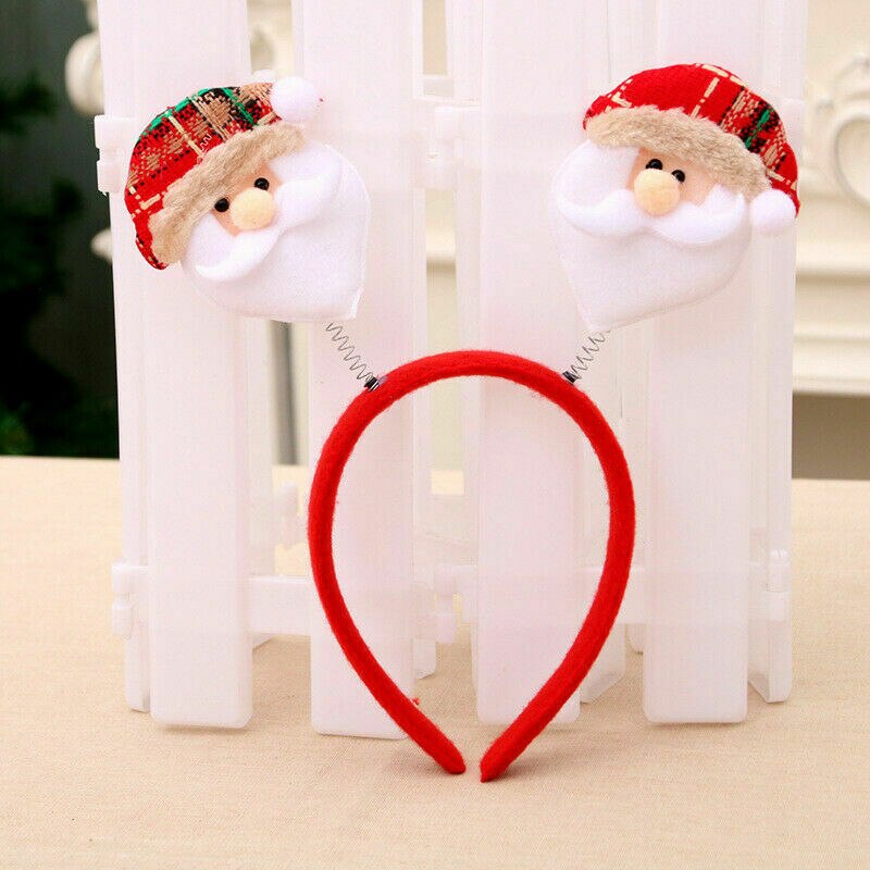 faroot Cartoon Christmas Headband Santa Clus Elk Bear Year Hair Clasp for Children Women Headwear Hairbands Xmas