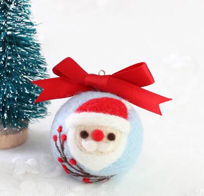 Ball ornaments set wool needlepoint kit wool felt needle felting Phone rope craft needlecraft DIY handmade: Ball old man