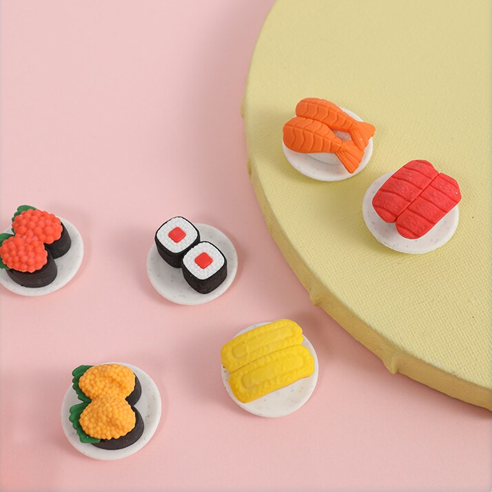 1Ser SchöNe Sushi essen Radiergummi Einfach Bleistifte Reinigung Zeichnung Skizze Schreiben Gummi Für Mädchen freundlicher Schüler Schule Schreibwaren