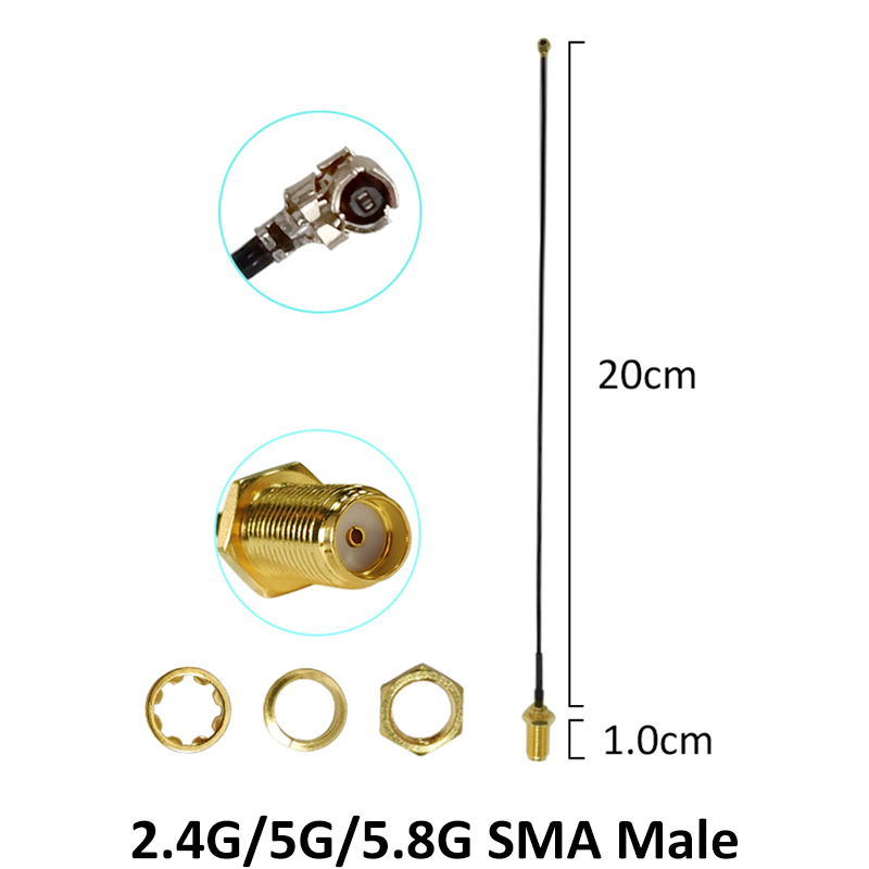 2,4 GHz 5GHz 5,8 Ghz Antenne 5dBi SMA Stecker Dual Band wifi Antena + 21cm RP-SMA Männlichen zopf Kabel