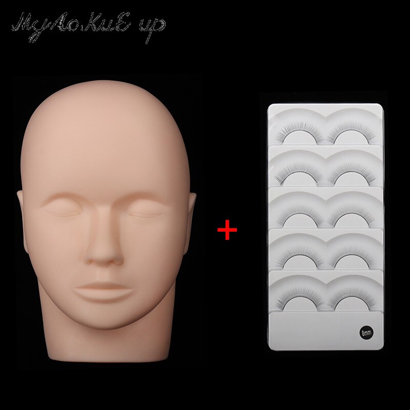Maniquí de cosmetología 1 Uds., cabeza de entrenamiento para hombre, maniquí de masaje Facial, cabeza plana, cabeza de práctica para extensiones de pestañas, herramienta: model exercise lash