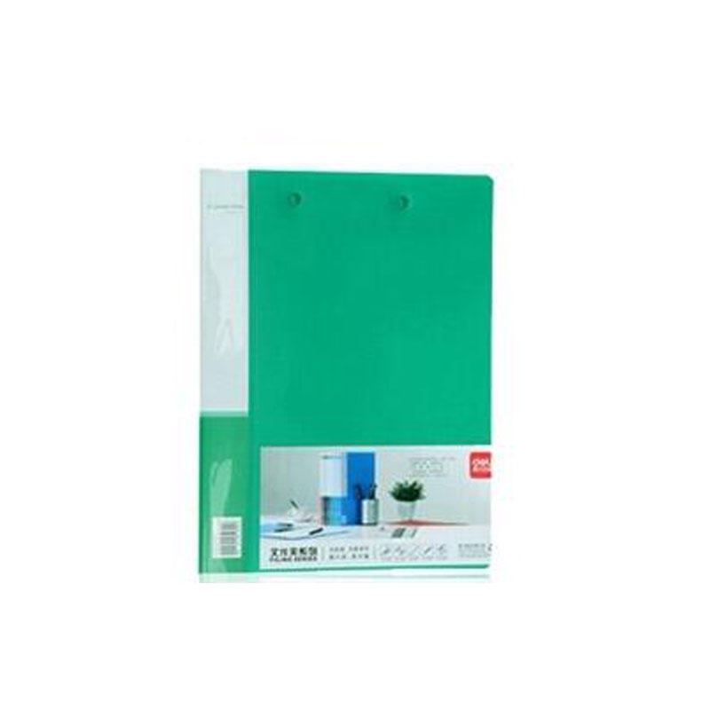 3PCS DELI A4 PP Clip File Folder Color Office Metting Document File Folders School Office Supplies: green 3Pcs