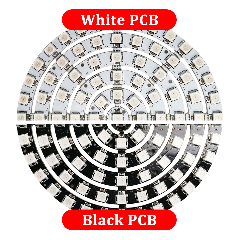 DC5V WS2812B DIY anillo Led direccionable individualmente WS2812 IC incorporado 5050 RGB módulos redondos círculo Arduino luz 8 a 148 píxeles