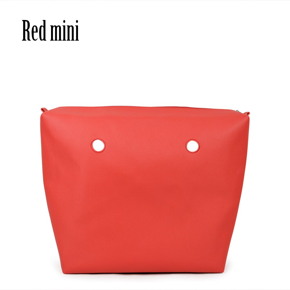 TANQU PU leather Waterproof Inner Lining Zipper Pocket for Obag Classic Mini Lining Insert for O BAG: Red Mini