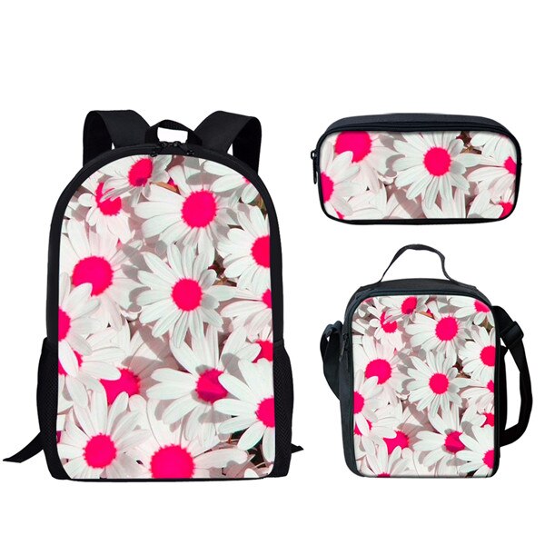Forudesigns Mode Bloem Plumeria Gedrukt 3 Stks/set Kids Schooltassen Bloemen Rugzak Meisjes Casual Schooltassen Boek Mochila Kind: HMG1180CGK